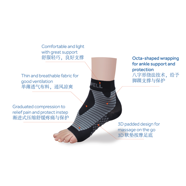  MedicFlow Ankle Support Sleeve (Octa-Stability Graduated Compression)