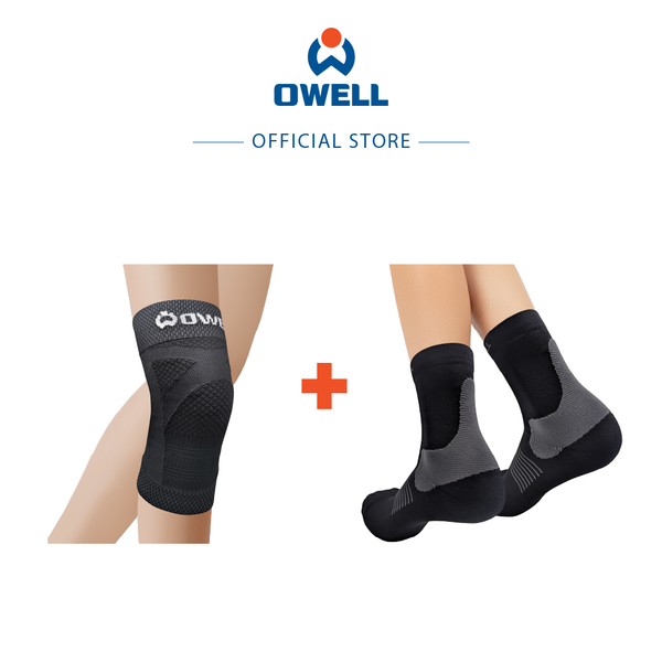 Activewear Bundle: Knee Sleeve (1 Pair) + Compression Socks